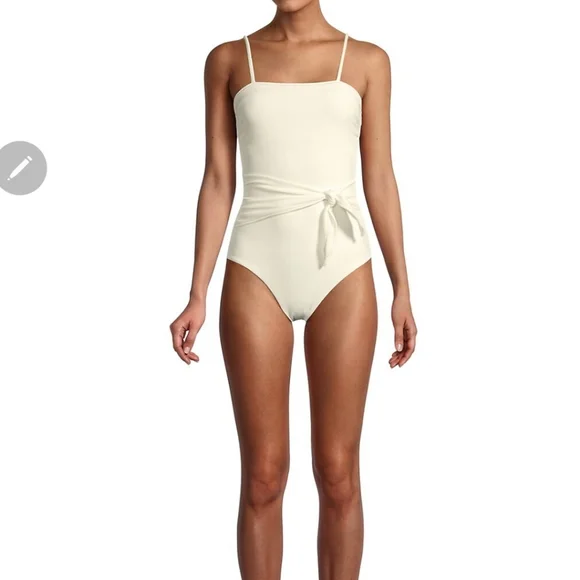 Kaia Tie Side One-Piece Swimsuit Ivory - Picture 5 of 12